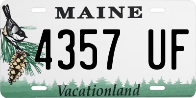 ME license plate 4357UF