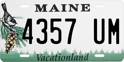 ME license plate 4357UM