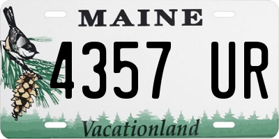 ME license plate 4357UR