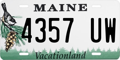 ME license plate 4357UW