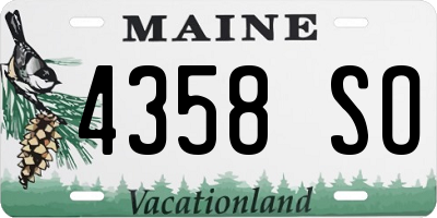 ME license plate 4358SO