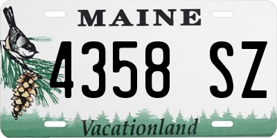 ME license plate 4358SZ
