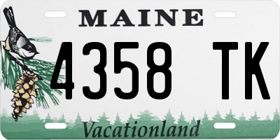 ME license plate 4358TK
