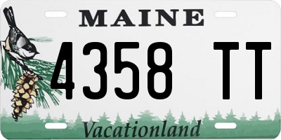 ME license plate 4358TT
