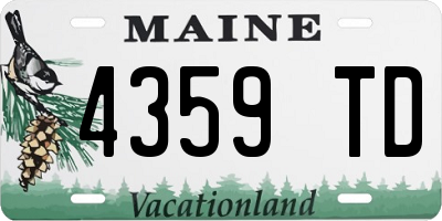 ME license plate 4359TD