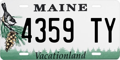 ME license plate 4359TY