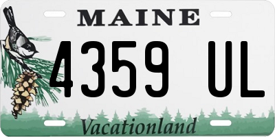 ME license plate 4359UL