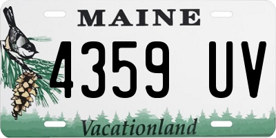 ME license plate 4359UV