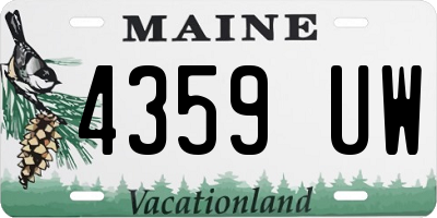 ME license plate 4359UW