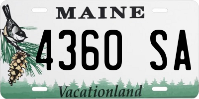 ME license plate 4360SA