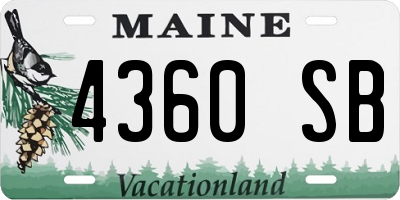 ME license plate 4360SB