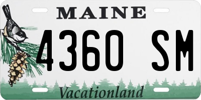 ME license plate 4360SM