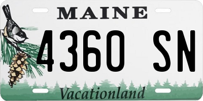 ME license plate 4360SN