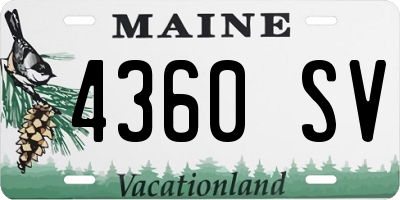 ME license plate 4360SV