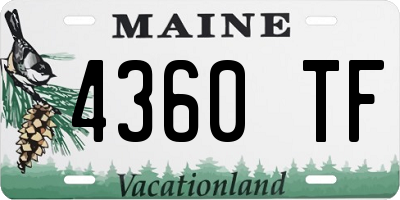 ME license plate 4360TF