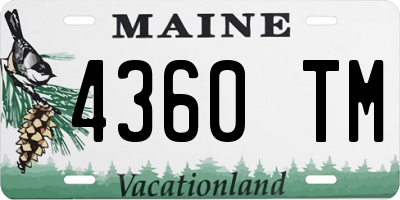ME license plate 4360TM