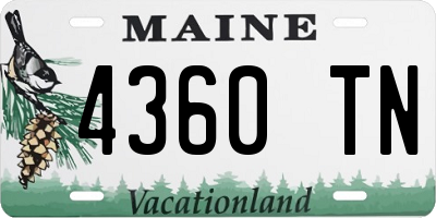 ME license plate 4360TN