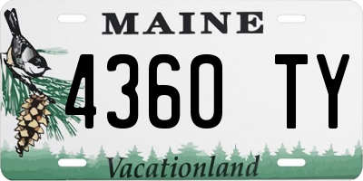 ME license plate 4360TY