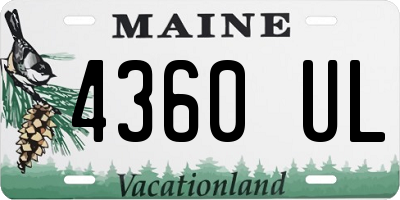 ME license plate 4360UL
