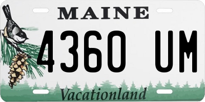 ME license plate 4360UM