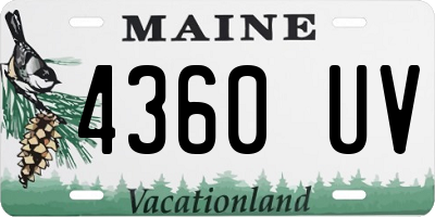 ME license plate 4360UV