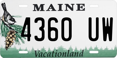 ME license plate 4360UW