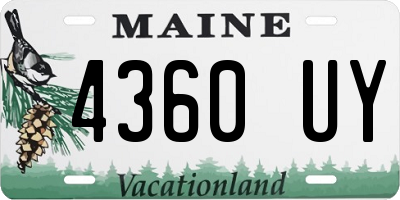 ME license plate 4360UY