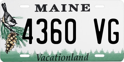 ME license plate 4360VG