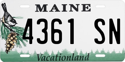 ME license plate 4361SN