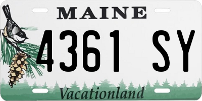 ME license plate 4361SY