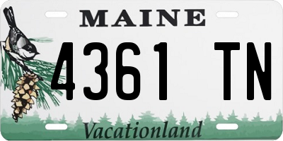 ME license plate 4361TN