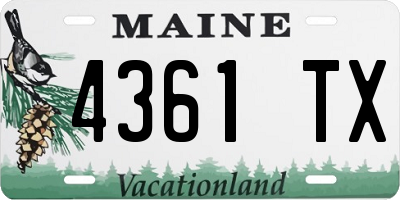 ME license plate 4361TX