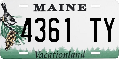 ME license plate 4361TY