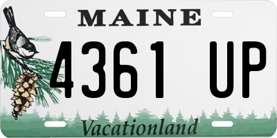 ME license plate 4361UP