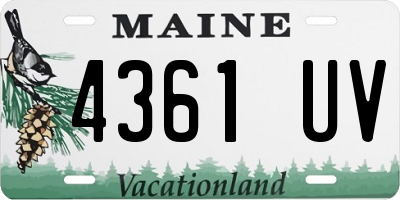 ME license plate 4361UV