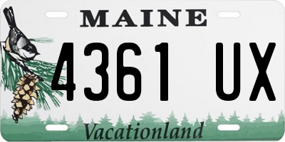ME license plate 4361UX