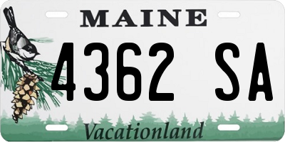 ME license plate 4362SA