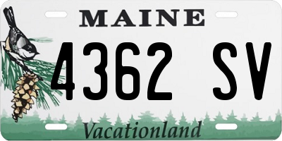 ME license plate 4362SV