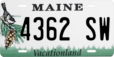 ME license plate 4362SW