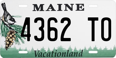 ME license plate 4362TO