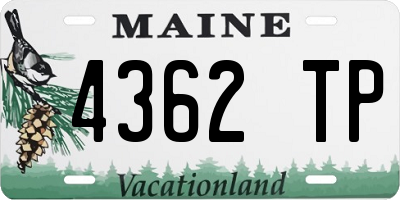 ME license plate 4362TP