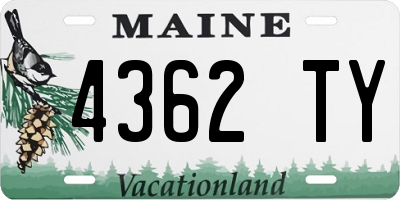 ME license plate 4362TY