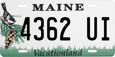 ME license plate 4362UI