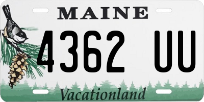 ME license plate 4362UU