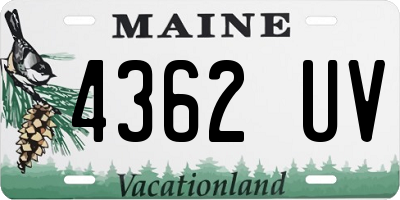 ME license plate 4362UV