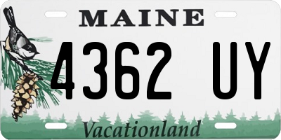 ME license plate 4362UY