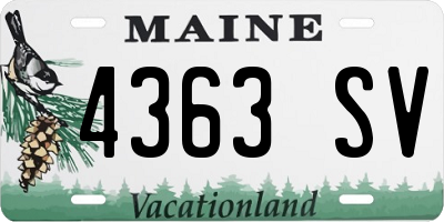 ME license plate 4363SV