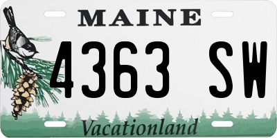 ME license plate 4363SW