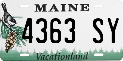 ME license plate 4363SY