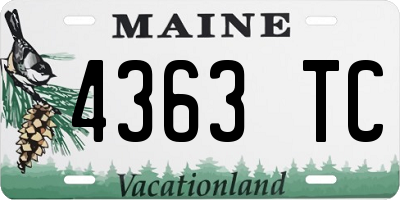 ME license plate 4363TC